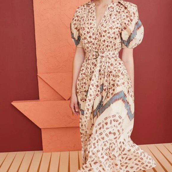 NWOT ULLA JOHNSON Josefina Midi Dress in Opal XS $475 - Picture 2 of 6